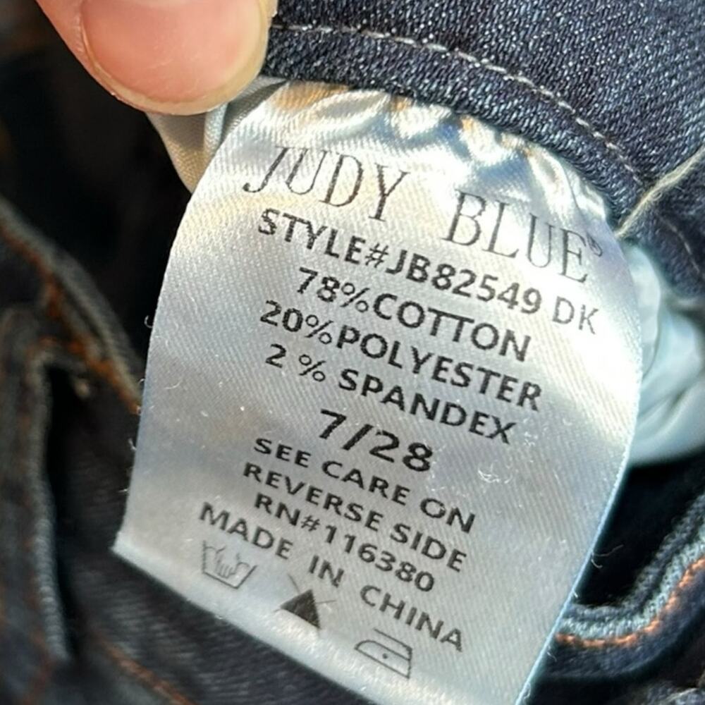 Judy Blue Sienna High Rise Button Fly Straight Leg Jeans Sz 7 - Picture 5 of 14